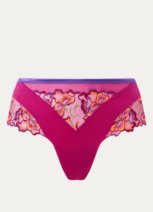 PrimaDonna Devdaha string met kant - voorkant 2 donkerroze