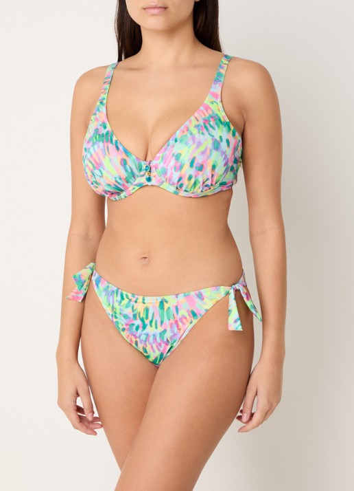 PrimaDonna Douala voorgevormde bikinitop met print - voorkant 5 zeegroen