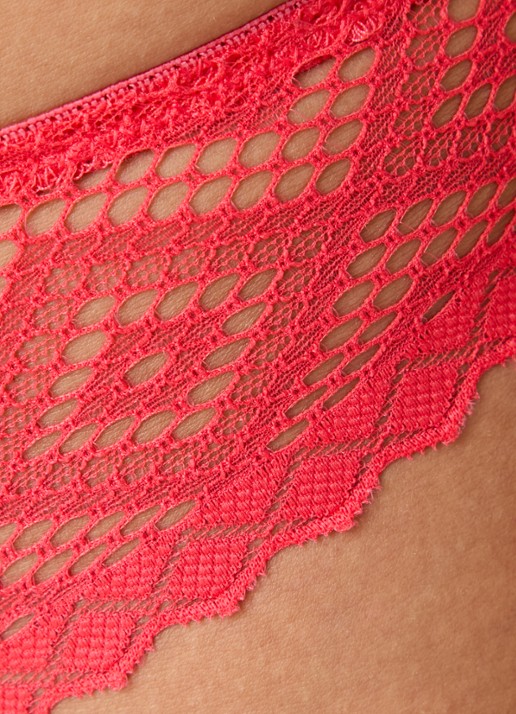 PrimaDonna Grace Bay string met kant - detail 2 koraalrood