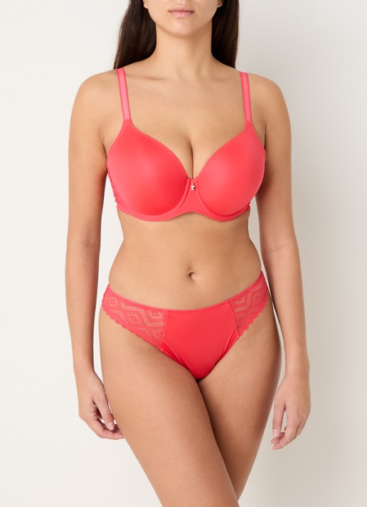 PrimaDonna Grace Bay string met kant - voorkant 5 koraalrood