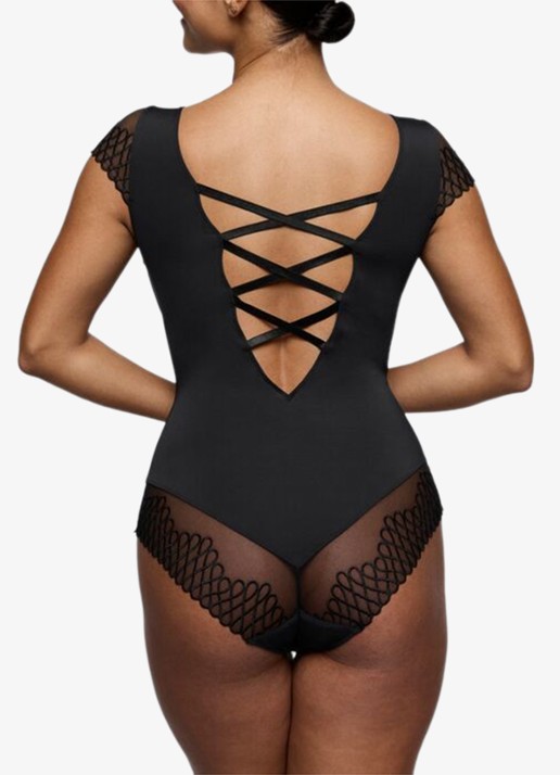 PrimaDonna Jokko body met mesh en borduring - achterkant 5 zwart