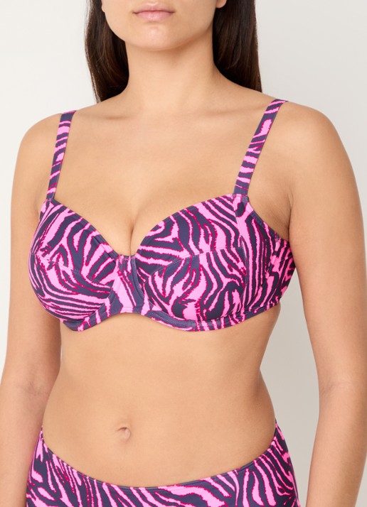 PrimaDonna Malabo bikinitop met beugel en zebraprint