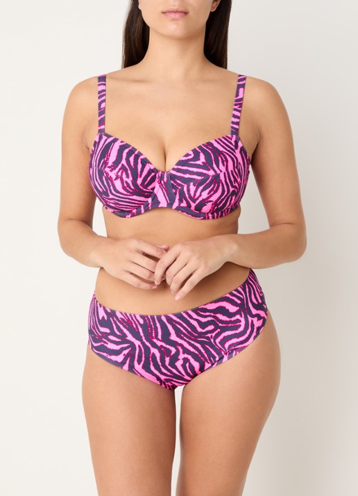 PrimaDonna Malabo bikinitop met beugel en zebraprint - voorkant 2 roze