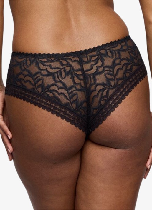 PrimaDonna Miyara slip van mesh met bloemborduring - achterkant zwart
