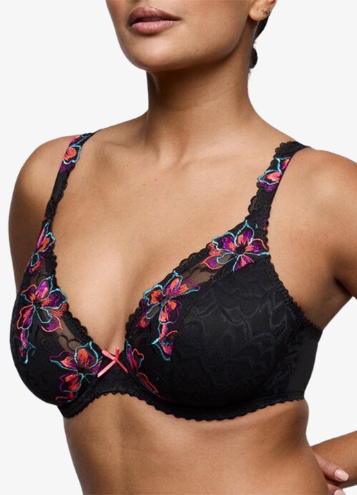 PrimaDonna Miyara voorgevormde beugel bh met bloemborduring - detail 3 zwart