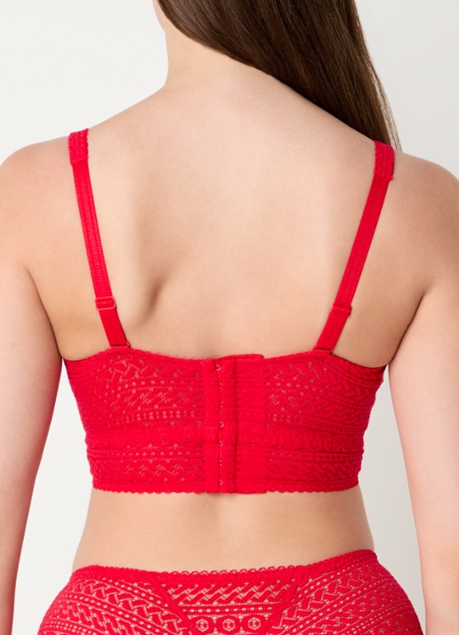 PrimaDonna Montara bralette van kant - achterkant rood