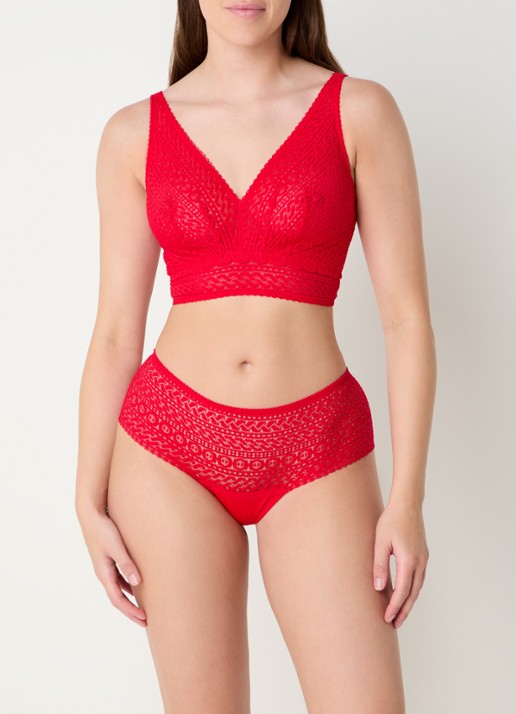 PrimaDonna Montara bralette van kant - voorkant 3 rood