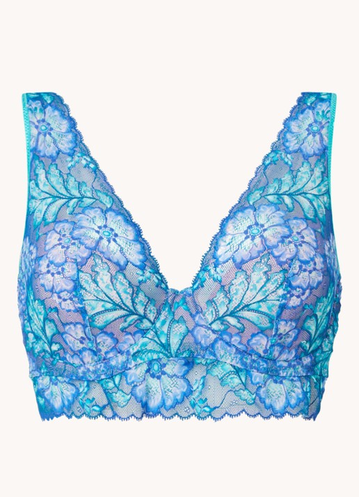 PrimaDonna Morro Bay voorgevormde bh met overlay van kant - voorkant 4 blauw