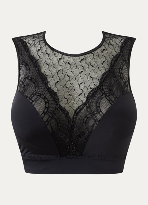 PrimaDonna Naica bralette met kant - voorkant 3 zwart