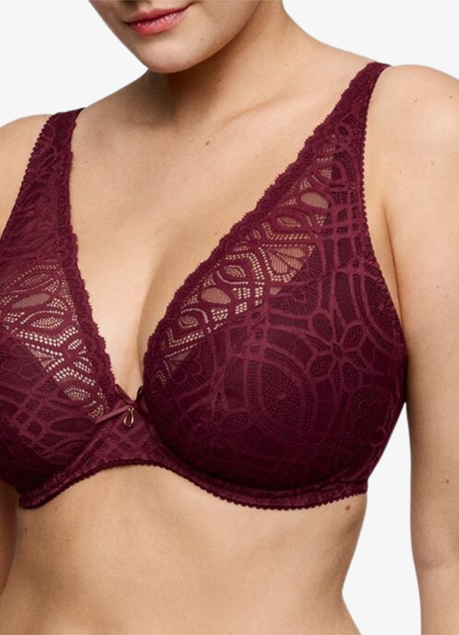 PrimaDonna Salerno voorgevormde beugel bh met borduring - detail 5 bordeauxrood