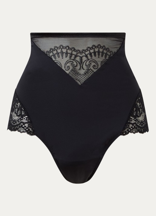 PrimaDonna Shimla high waisted slip met kant - voorkant 4 zwart