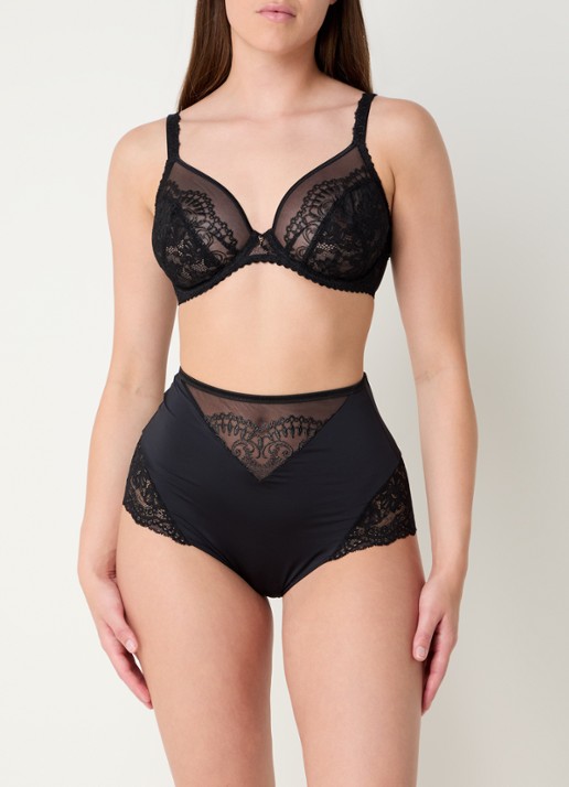 PrimaDonna Shimla high waisted slip met kant - voorkant 5 zwart