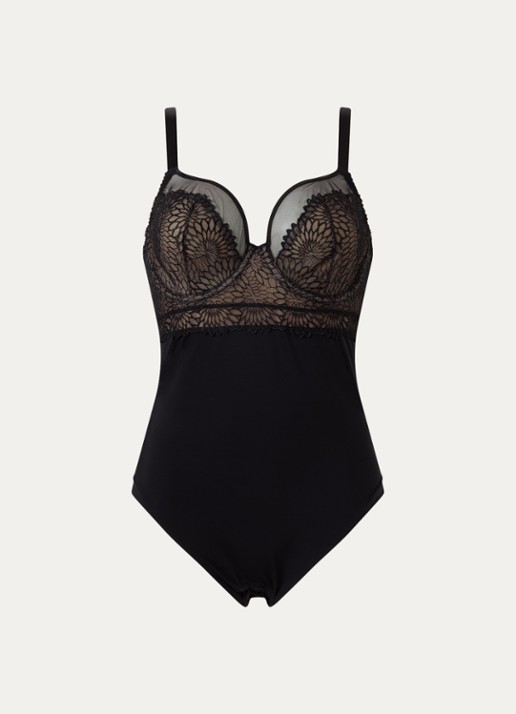 PrimaDonna Sophora body met kant - voorkant zwart