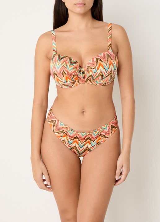 PrimaDonna Tubou bikinislip met print - voorkant 4 zalmroze