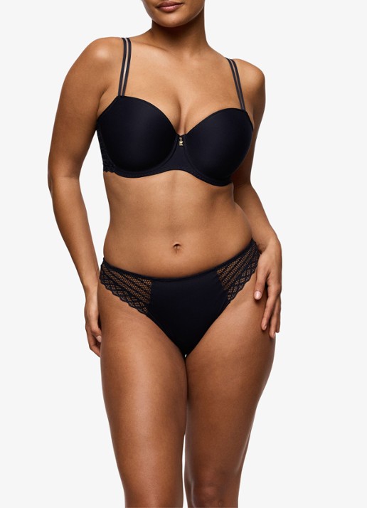PrimaDonna Twist Side string met kant - voorkant 5 zwart