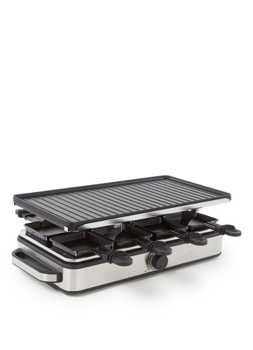 Princess Raclette 8 Grill Deluxe gourmetstel 162645 - voorkant zilver