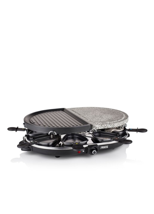 Princess Raclette 8 Oval Stone & Grill Party gourmetstel 162710 - detail 7 zwart