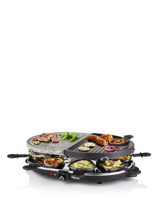 Princess Raclette 8 Oval Stone & Grill Party gourmetstel 162710 - voorkant 2 zwart