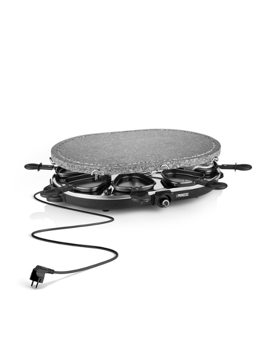 Princess Raclette 8 Oval Stone Grill Party gourmetstel 162720 - detail 6 zwart
