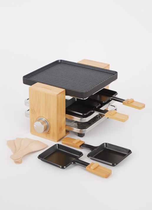 Princess Raclette Pure 4 gourmetstel 162950 - voorkant 2 zwart