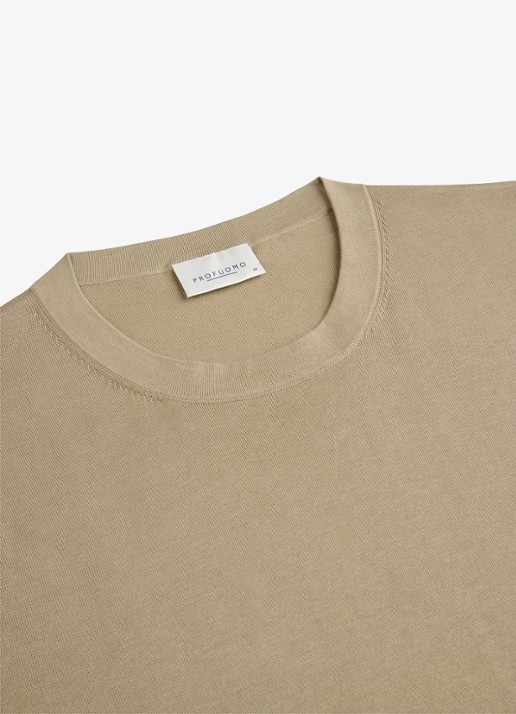 Profuomo Aero ease T-shirt met stretch - detail 2 beige