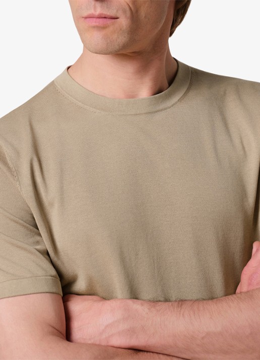 Profuomo Aero ease T-shirt met stretch - detail 3 beige