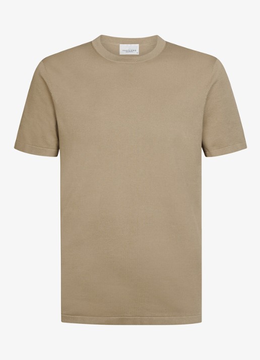 Profuomo Aero ease T-shirt met stretch - voorkant 5 beige