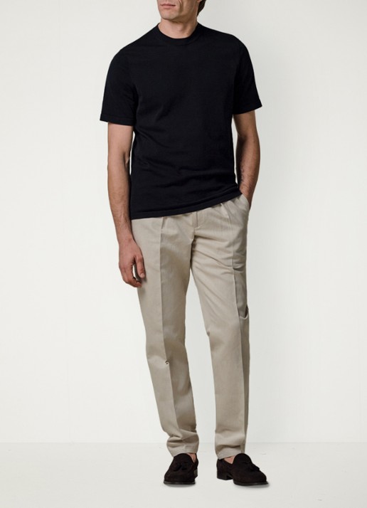 Profuomo Aero ease T-shirt met stretch - voorkant 6 donkerblauw