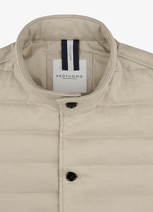 Profuomo Bodywarmer in linnenblend met steekzakken - detail 3 beige