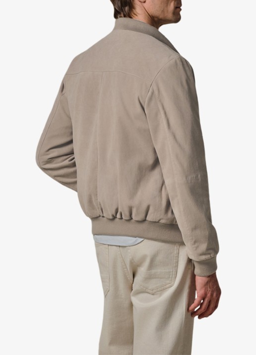 Profuomo Bomber van suede - achterkant 6 beige