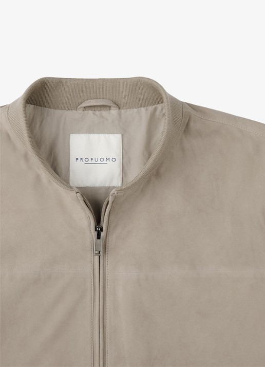 Profuomo Bomber van suede - detail 5 beige