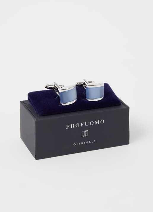 Profuomo Cat's Eye manchetknopen - voorkant 3 blauw