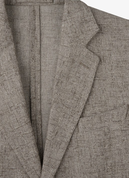 Profuomo Colbert in wolblend - detail 3 lichtbruin
