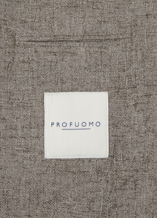 Profuomo Colbert in wolblend - detail 4 lichtbruin