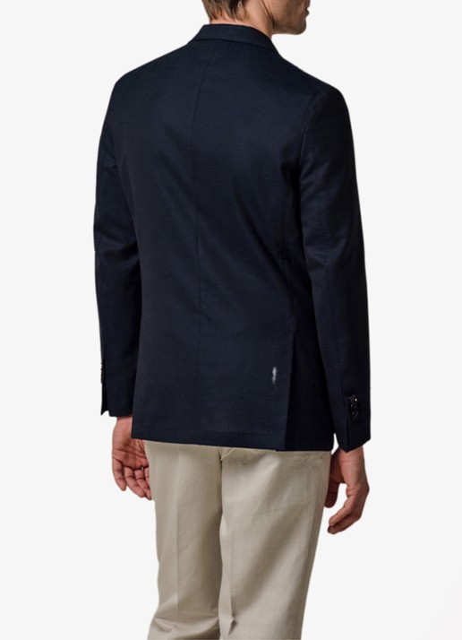 Profuomo Colbert van wol - achterkant donkerblauw