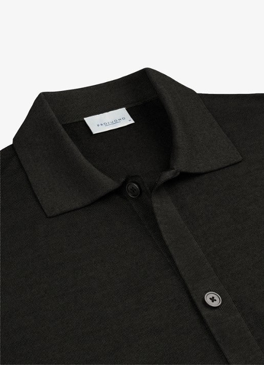 Profuomo Fijngebreid vest van wol - detail 2 zwart