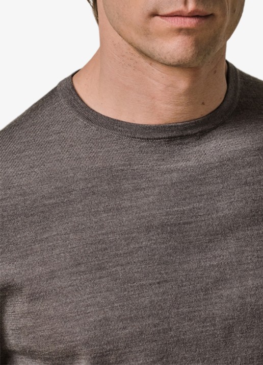 Profuomo Fijngebreide pullover van merino wol - detail 2 taupe