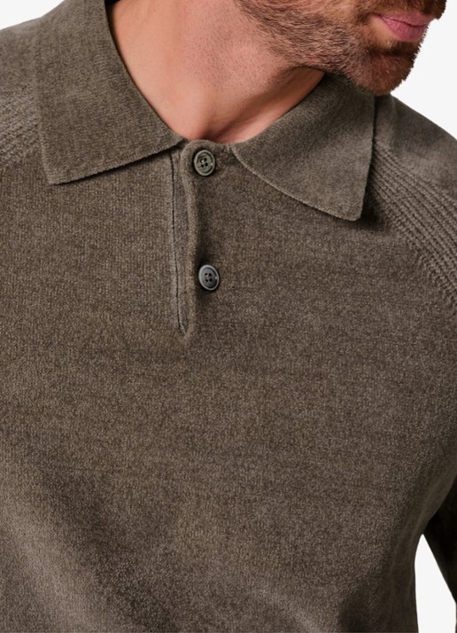 Profuomo Fijngebreide trui in wolblend met polokraag - detail 6 bruin
