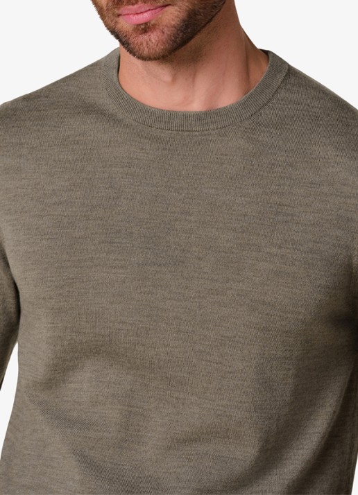 Profuomo Fijngebreide trui van merino wol - detail 3 taupe