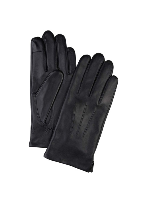 Profuomo Handschoen van leer - voorkant zwart