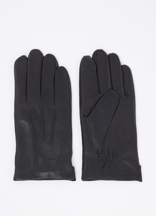 Profuomo Handschoenen van leer - voorkant zwart