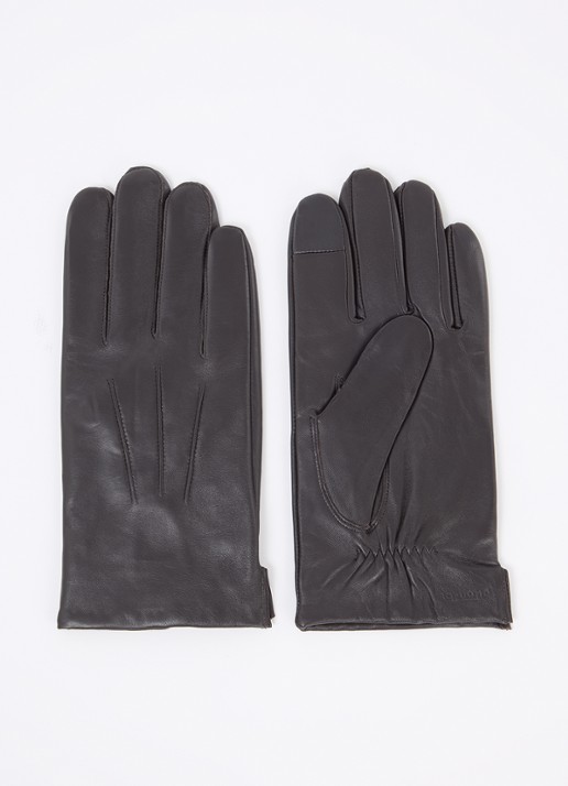 Profuomo Handschoenen van leer - voorkant donkerbruin
