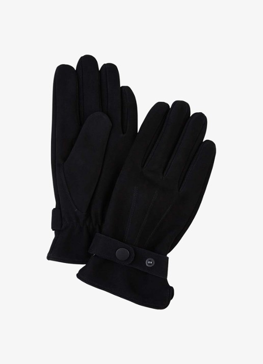 Profuomo Handschoenen van leer - voorkant zwart