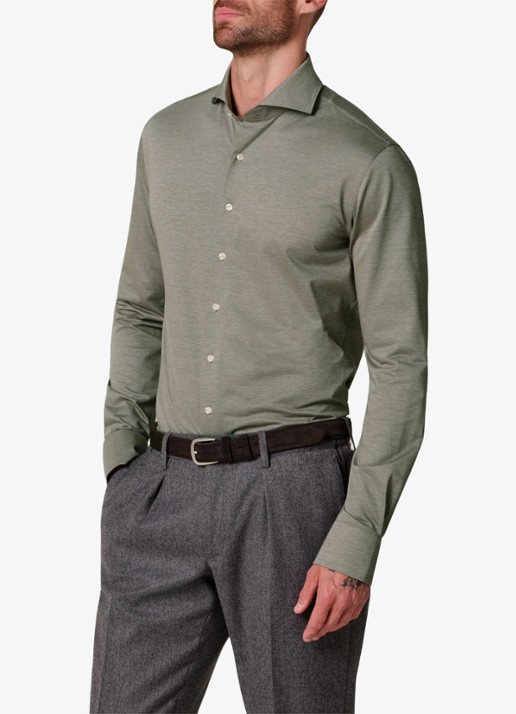 Profuomo Japanese knitted slim fit overhemd