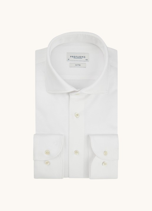 Profuomo Knitted slim fit overhemd met stretch