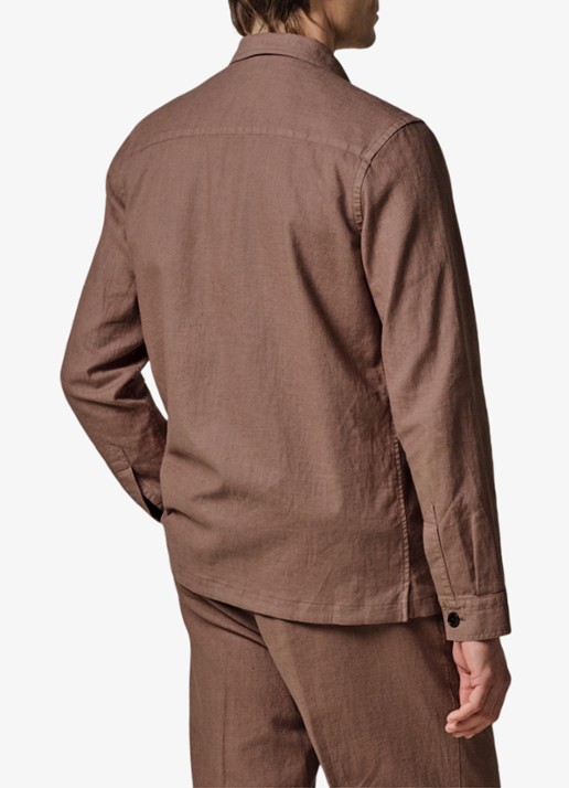 Profuomo Linen overshirt - achterkant 2 clay