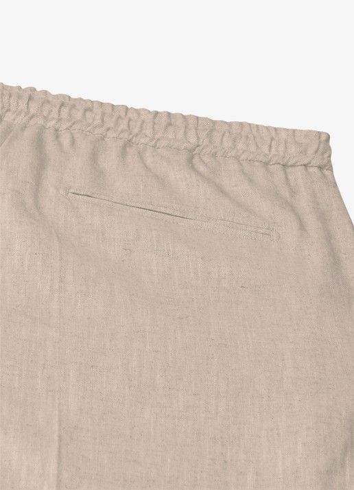 Profuomo Loose fit broek in linnenblend - detail 6 beige