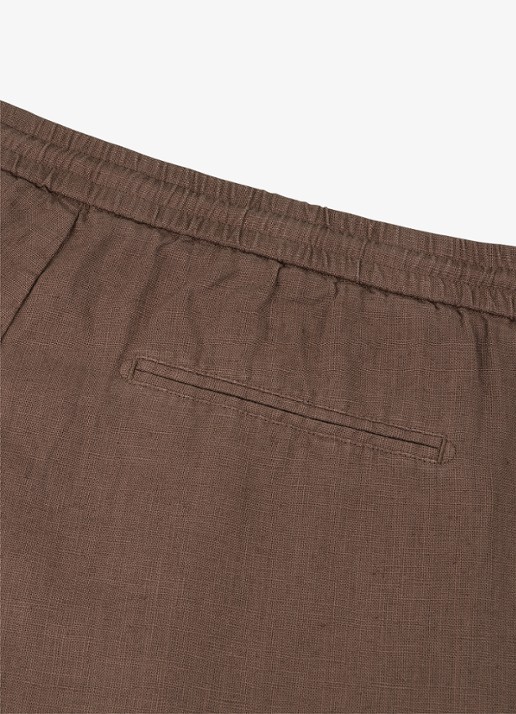 Profuomo Loose fit broek in linnenblend - detail 6 clay