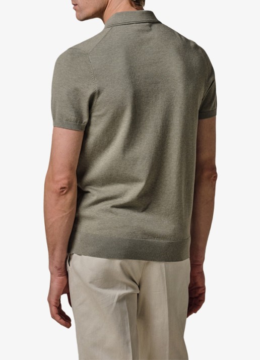 Profuomo Luxury basic polo in lyocell blend - achterkant groen