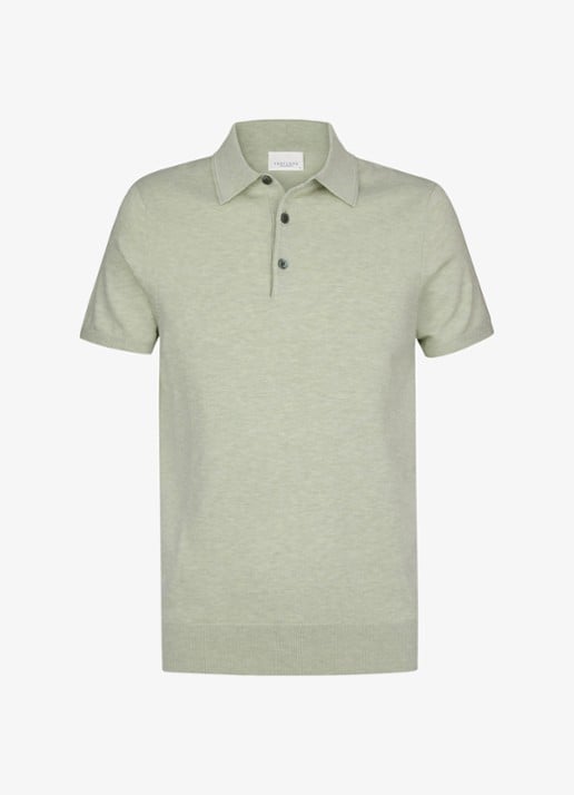 Profuomo Luxury basic polo in lyocell blend - voorkant 2 lichtgroen